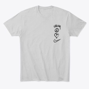 Nike x Stussy Peace, Love, Swoosh Grey T-Shirt