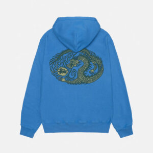 MOSAIC DRAGON HOODIE PIGMENT DYED BLUE