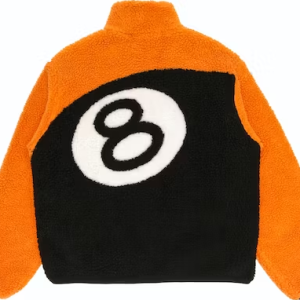 Stussy 8 Ball Sherpa Reversible Jacket – Orange.
