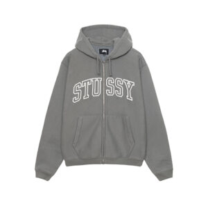 Sweat à capuche zippé Stussy Outline Gris